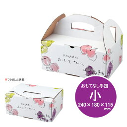 【10枚】フルーツ箱 おもてなし箱 小 1束 10枚 内寸:横240×縦180×高115mm 手提げ 取っ手付き 取っ手 紙 段ボール オリカ 底ワンタッチ (領収書対応可能）フルーツボックス フルーツBOX フルーツ 果物 ギフト ギフト箱 贈答 業務用 ラッピング 発送用 テイクアウト