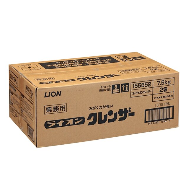 【送料無料】ライオン クレンザー 15kg ポリ袋入7.5kg×2袋 粉末 無リン 業務用 焦げ付き こげ 汚れ 研磨 工場 飲食店 宿泊 病院施設 1