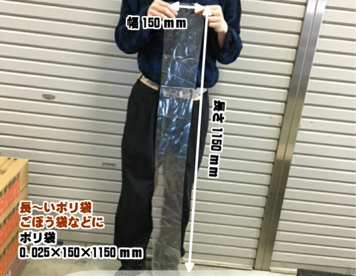 ポリ袋 0.025×150×1150mm 長物 ポリ 長い 透明 ゴボウ 1kg 農家 ねぎ 土ねぎ 長ネギ ゴルフクラブ シャフト 長棒 土ごぼう 2kg 0.025 150×1150 ビニール ビニール袋 業務用 プロ 包装 平袋 保存 収納 保管 日本製