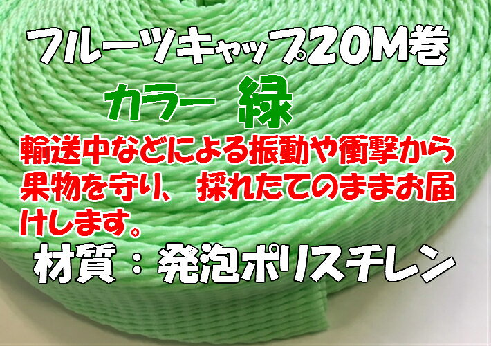 フルーツキャップ 緑 【ロール状】【20M巻】(領収書対応可能） 果物 緩衝材 保護材...