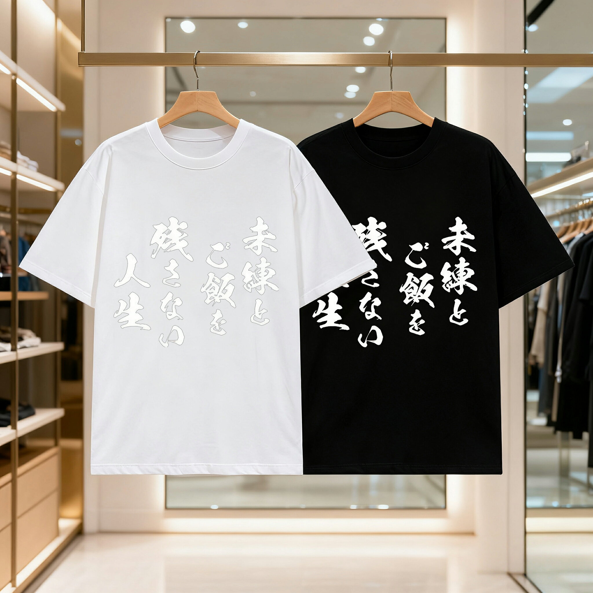 Other - 未練ご飯を残さない人生メンズ レディース ブラック 黒 ホワイト 白 トップスカジュアル シンプル Tシャツ 半袖
