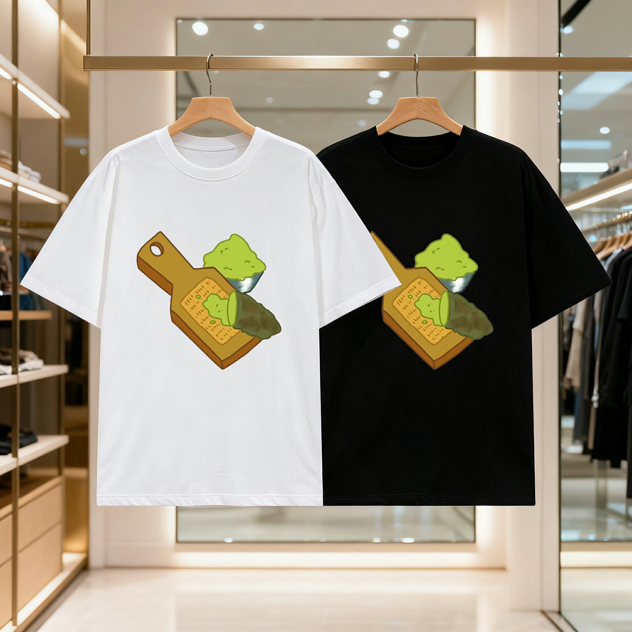 乐天商城 - 日本料理 - キムパプ メンズ レディース ブラック 黒 ホワイト 白 トップスカジュアル シンプル Tシャツ 半袖