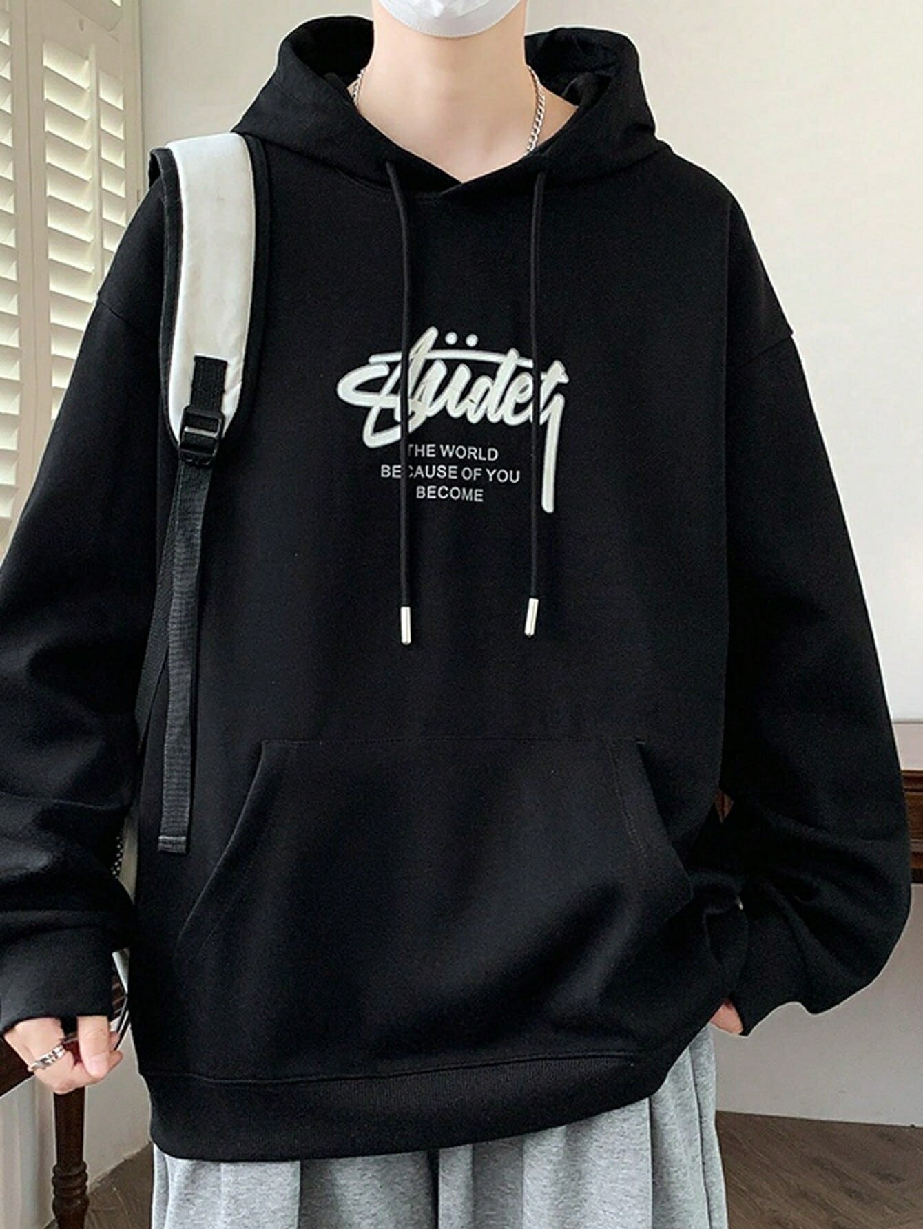 乐天商城 - 重磅纯棉男女兼用パーカー秋服長袖パーカー　メンズ ストリートファッション カジュアルなコーディネート おもしろプリント保温快適 フード付きの衛衣 秋服メンズ