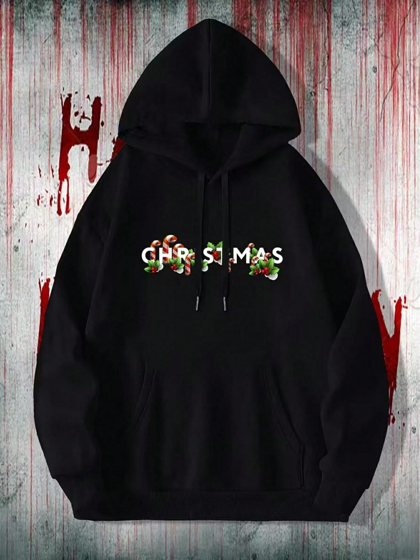 乐天商城 - メンズの長袖フード付きスウェットシャツ、ファッショナブルでカジュアル、文字とパターンのプリント、秋と冬の長袖フード付きスウェットシャツ