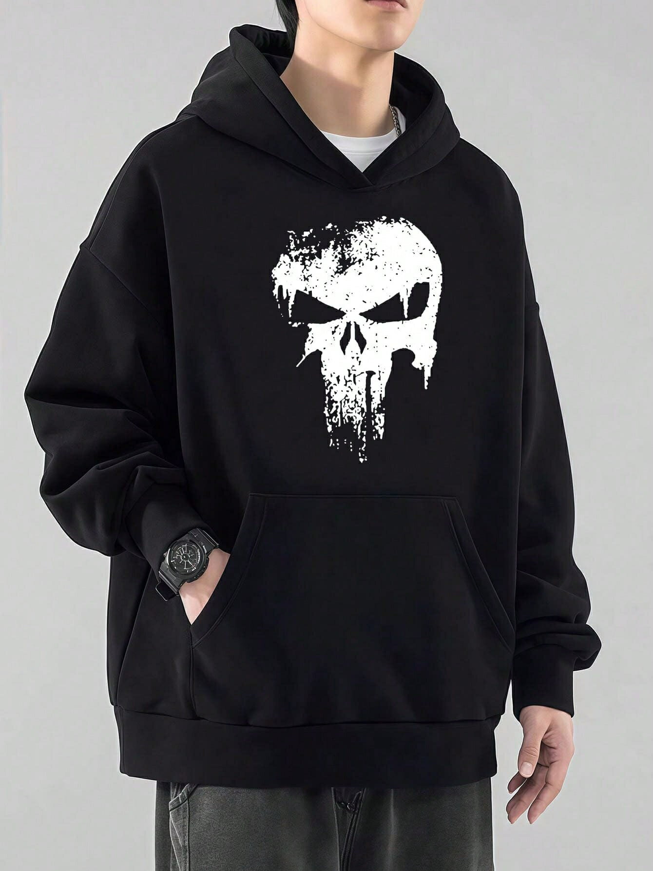 乐天商城 - 秋冬用日常休闲ごく簡単フード付きの衛衣コートはゆったり長袖Y2Kおもしろプリント模様の服着