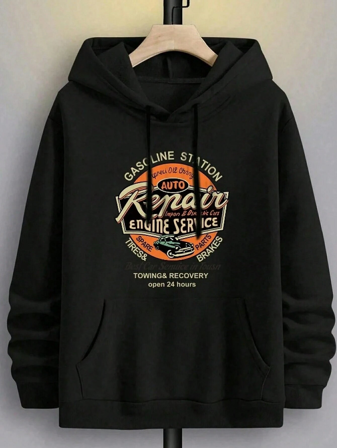 乐天商城 - 男女兼用パーカー秋服長袖パーカー　メンズ ストリートファッション カジュアルなコーディネート おもしろプリント保温快適 フード付きの衛衣 秋服メンズ 黒y2k メンズ