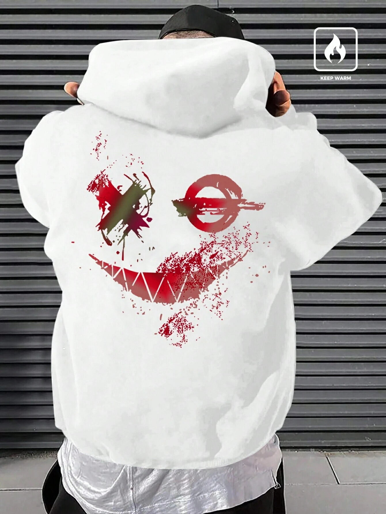 乐天商城 - メンズカジュアルプリントパーカースウェットシャツ、秋冬