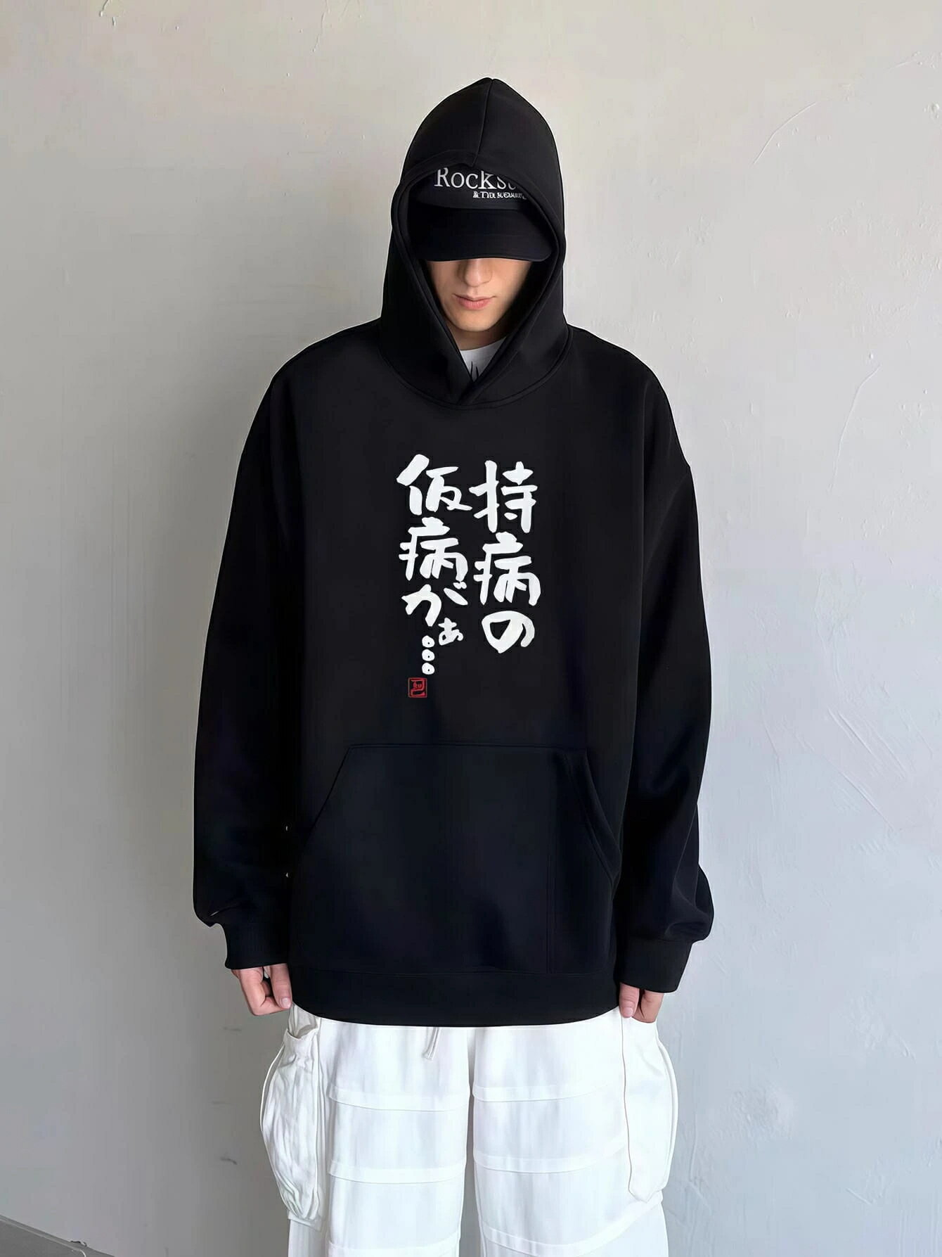 乐天商城 - 秋冬用日常休闲高品位フード付きの衛衣新しいコートはゆったり長袖やわらかいおもしろプリント模様の服着
