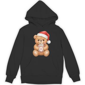 乐天商城 - かわいいクリスマステディベアとサンタの帽子のパーカー