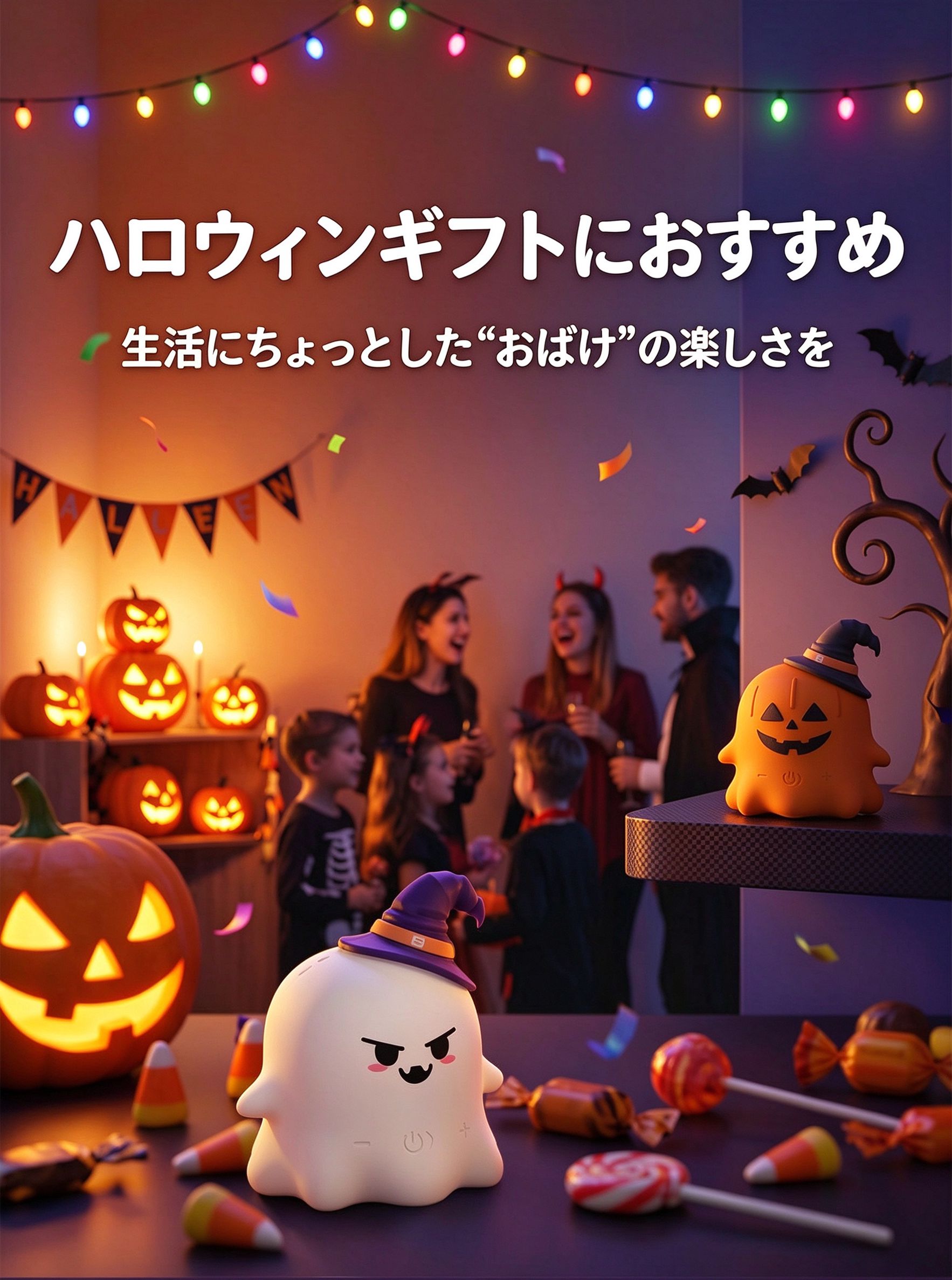 【ポイント 3 倍】ハロウィン スピーカー ミニ パンプキン ゴースト フィギュア オブジェ デスクトップ おもちゃ ギフト プレゼント パーティー カワイイ かぼちゃ おばけ 飾り インテリア Bluetooth スピーカー ワイヤレススピーカー 卓上 小型