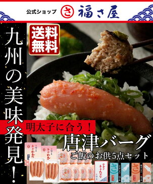 明太子に合う!さとふるで1位の唐津バーグとご飯のお供セット 公式 辛子 めんたい 福さ屋 送料無料