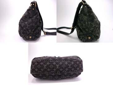 【中古】ルイヴィトン スライトリー モノグラムデニム ノワール ロングストラップ M95835 ショルダー LOUISVUITTON 斜め掛け 2908-060