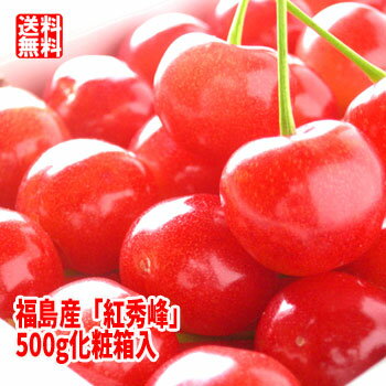 さくらんぼ 紅秀峰 約500g【発送時期:6月下旬〜7月初旬頃まで予定】 福島 フルーツ 果物 ギフト プレゼント 贈答 送料無料 手詰め 化粧箱入 御祝 内祝 手土産 お取り寄せ グルメ