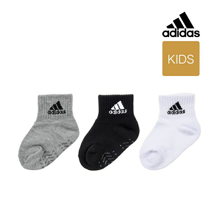 2月17日〜24日まで！ポイント5倍！福助 公式 靴下 ベビー adidas(アディダス) ベビー ロゴ 足底滑り止め付 ミニ丈 3足組 1232-2b29-14cm その他 幼児 赤ちゃん フクスケ fukuske