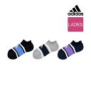 靴下 レディース adidas (アディダス) 3足組 つま先かかとパイル ライン スニーカー丈 3134-07l婦人 女性 フクスケ fukuske福助 公式