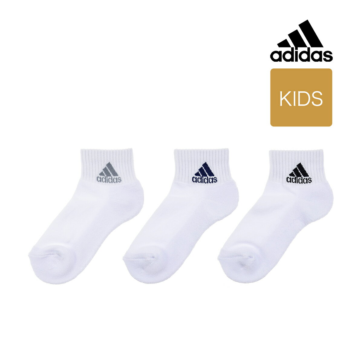 靴下 キッズ レディース adidas (アディダス) 3足組 消臭 ロゴ ショート丈 123-13v7子供 フクスケ fukuske福助 公式