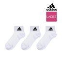 靴下 レディース adidas (アディダス) 3足組 甲メッシュ ロゴ ショート丈 3334-22l婦人 女性 フクスケ fukuske福助 公式