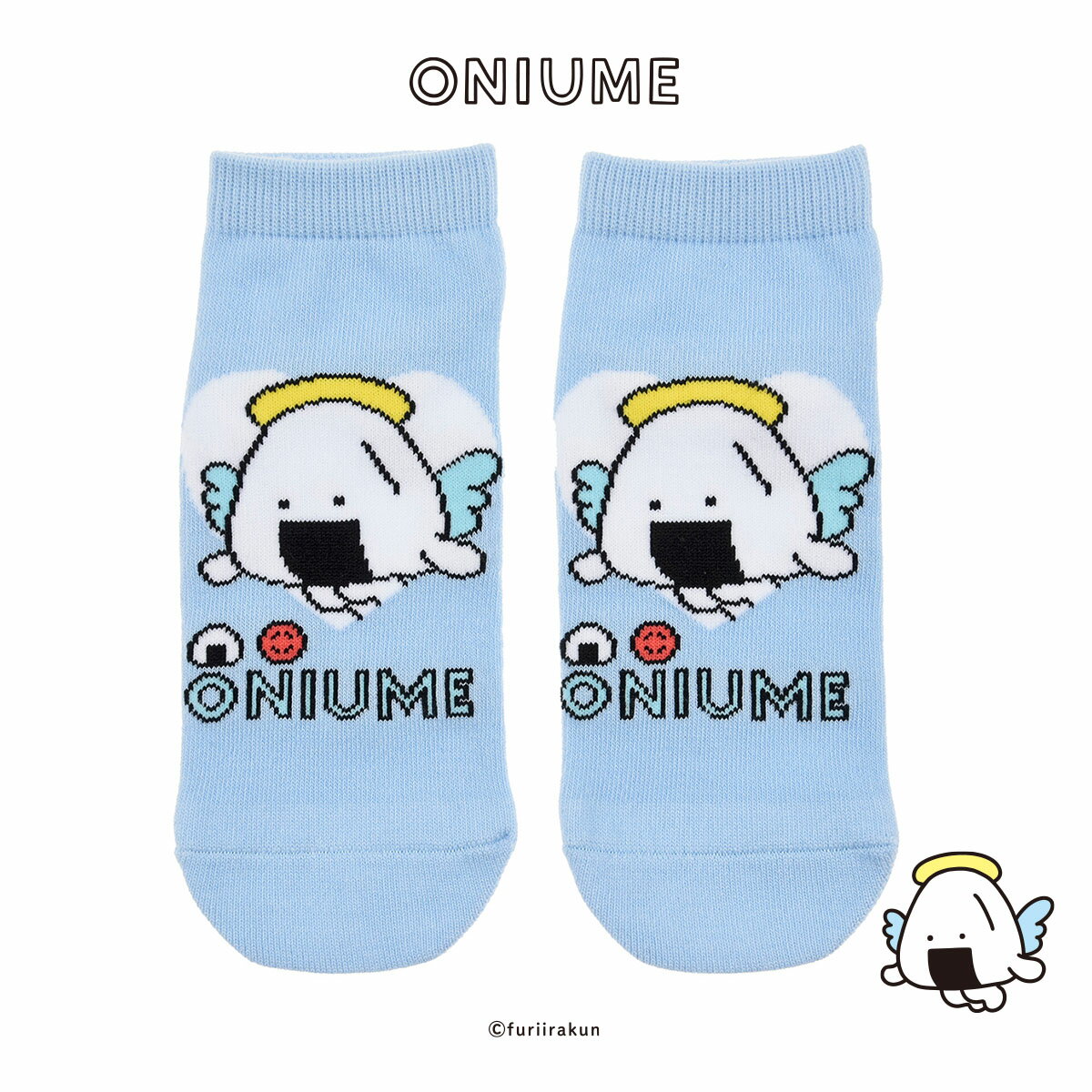 福助 おにうめ おにぎりとうめぼし柄 靴下 ソックス スニーカー丈 キャラクター柄 (3183A02M) レディー..