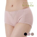 福助 【kihada】 ショーツ 無地 一部レース リブ 深ばき (75-3044B) 婦人 女性 レディース フクスケ fukuske ふくすけ(4)