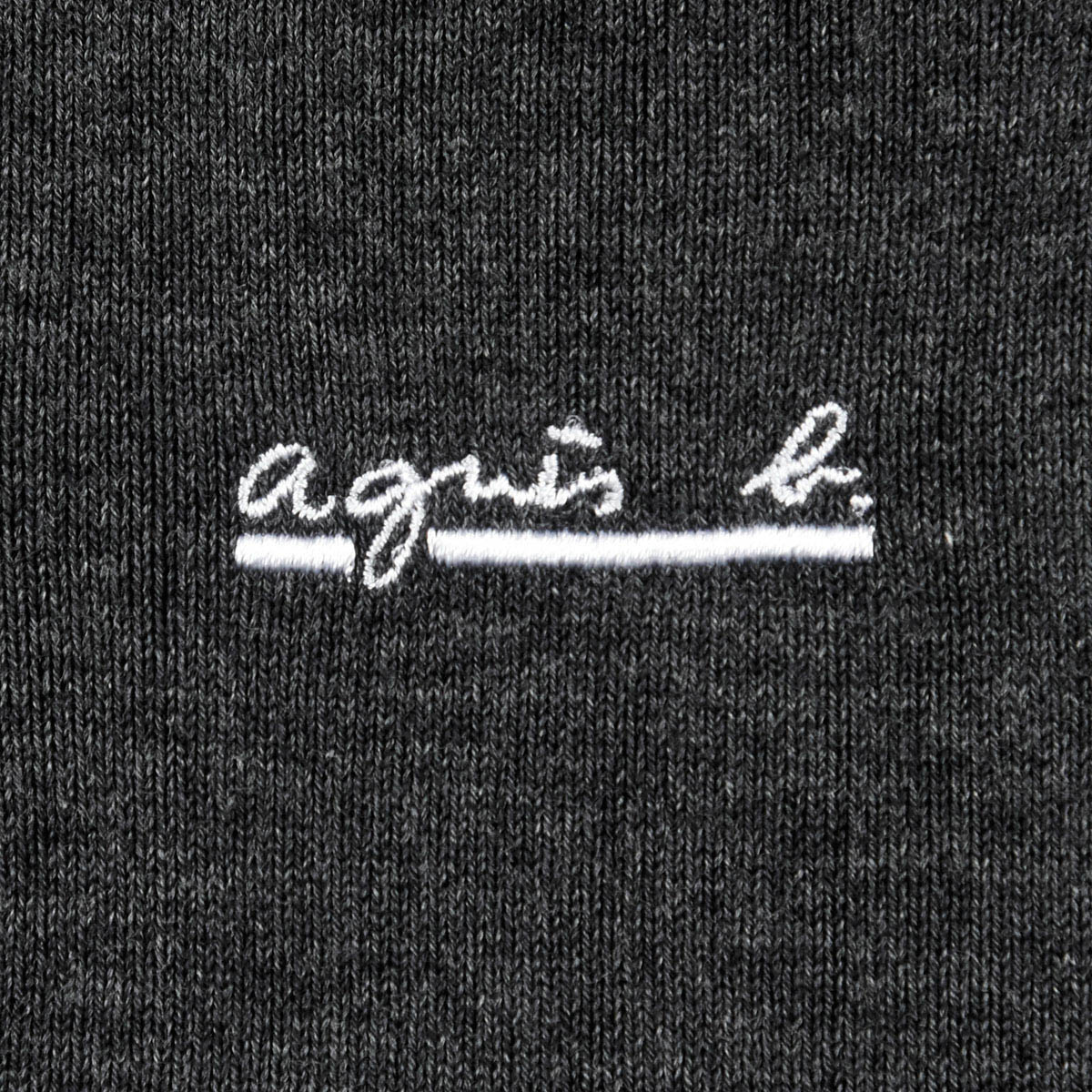 福助 【agnes b.】 靴下 無地 ワンポイント 片面ロゴ刺しゅう クルー丈 刺しゅう(3...