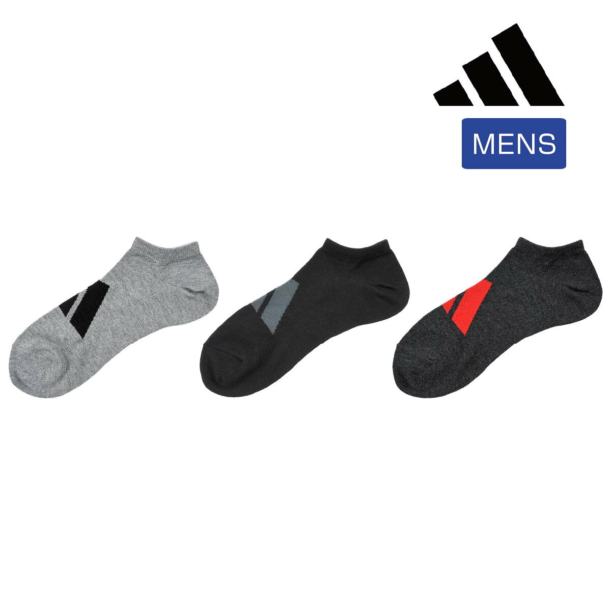 Rakuten - adidas(アディダス) 靴下 3足 無地 ロゴ スニーカー丈 消臭 土踏まずサポート つま先かかと補強 ワイドヒール DRY(06F21W)