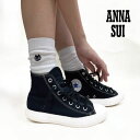 【ANNA SUI(アナスイ)】 靴下 無地 ティティ 刺しゅう クルー丈 (3336-11N)
