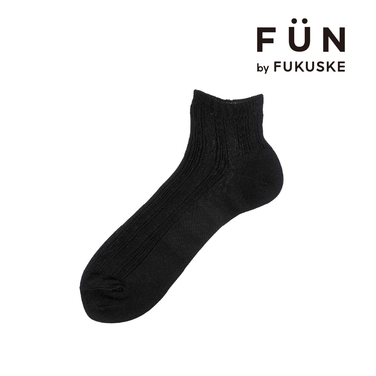 fukuskeFUN(フクスケファン) 靴下 無地 ショート丈 変形リブ カノコ (3FV17WV)