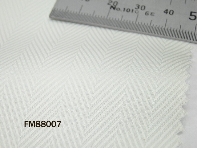 オリジナルオーダーシャツ●FM88007 THOMAS MASON社製 Italy Fabrics白ヘリンボーンドビー地 140番手双糸 100%cotton