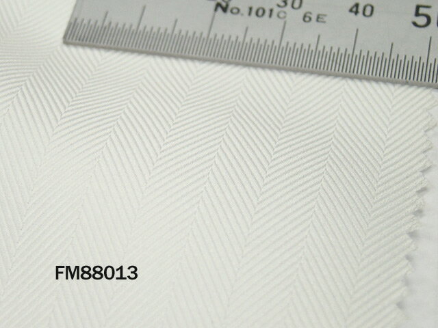 オリジナルオーダーシャツ●FM88013THOMAS MASON社製 Italy Fabrics白ヘリンボーンドビー地 140番手双糸 100%cotton