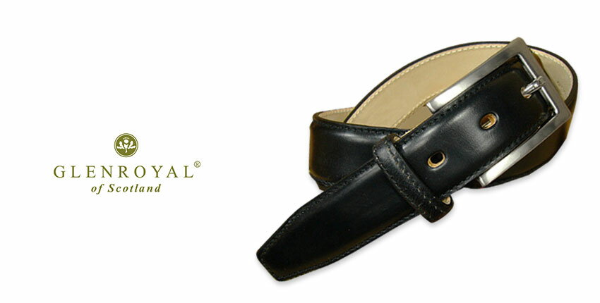 GLENROYAL / グレンロイヤル ベルト●BRIDLE LEATHER DRESS BELT NEW BLACK 06-5480-NEWBLACK/BLACK/黒 ブライドルレザー/ドレス/ベルト/メンズ/革製