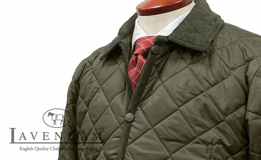 LAVENHAM / ラベンハム [ DENHAM / デンハム ] [ ポリエステル ] ●333 / OLIVE GREEN ( オリーブグリーン ) キルティングジャケット キ..