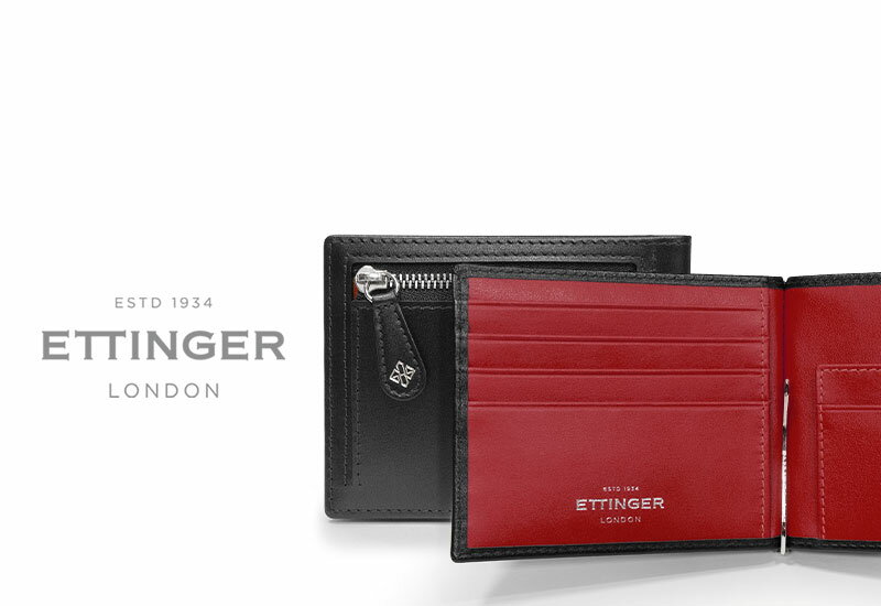 エッティンガー [ETTINGER社公認正規販売店]エッティンガー / ETTINGER ( ST2194EJ ) スターリング・レッドコレクション MONEY CLIP WITH ZIP 小銭入れ付きマネークリップ ( レザー/札ばさみ/二つ折り財布/メンズ ) STERLING RED