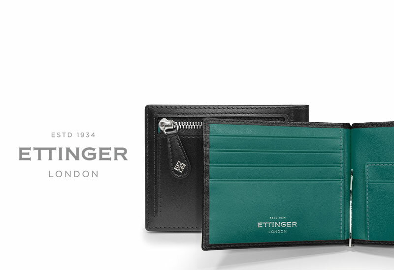 ETTINGER社公認正規販売店 エッティンガー / ETTINGER ( ST2194EJ ) ■●スターリング ターコイズコレクション MONEY CLIP WITH ZIP 小銭入れ付きマネークリップ ( レザー/札ばさみ/二つ折り財布/メンズ ) STERLING TURQUOISE