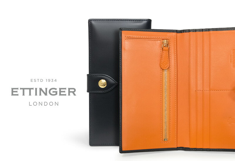 [ETTINGER社公認正規販売店]エッティンガー / ETTINGER ●TAB ( BH953AEJTAB ) LONG WALLET / ZIP POCKET WITH TAB 小銭入れ付き長財布 ( タブ付き ) ( ブライドル/メンズ/レザー/ロングウォレット )