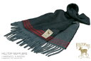 HILLTOP / ヒルトップ マフラー LAMBSWOOL & ANGORA MUFFLERS FAH 01928 A1 NAVY RED ( ネイビー系ボー...