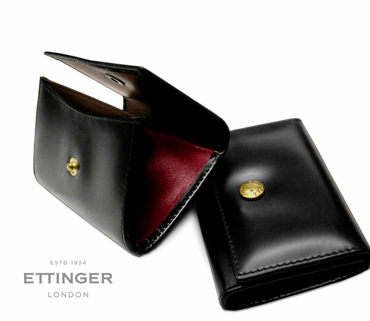 エッティンガー 革小銭入れ メンズ [ETTINGER社公認正規販売店]●005 ETTINGER / エッティンガー BLACK-HAVANA-EASTER ROSEコインパース ( カードポケット付 ) 2034DJR ブラック×ハバナ×イースターローズ ( メンズ/レザー/コインケース/小銭入れ/別注 )