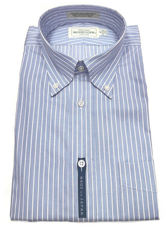 【 MESSENGER 】 オリジナル レギュラーフィット ボタンダウンシャツ ( 102894-24 ▲BD-027 ) ブルーベ..