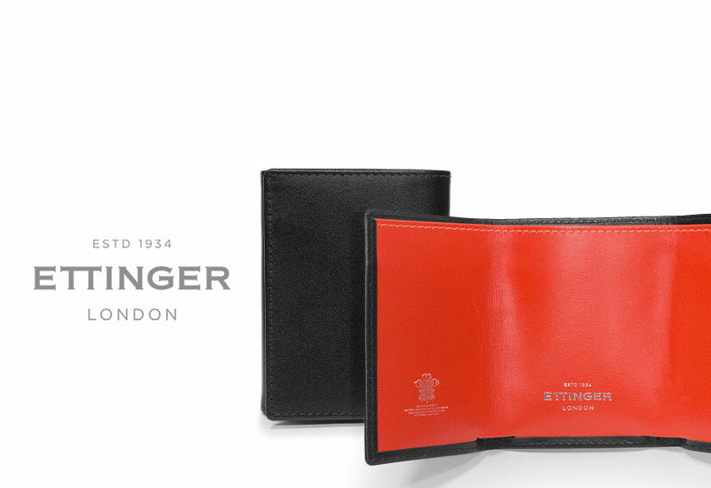 [ETTINGER社公認正規販売店]エッティンガー / ETTINGER ( ST2183EJ ) ■●スターリング・オレンジコレクション 3 FOLD WALLET WITH ZIP 三つ折りウォレット コインパース ( メンズ/レザー/財布/小銭入れ ) STERLING ORANGE