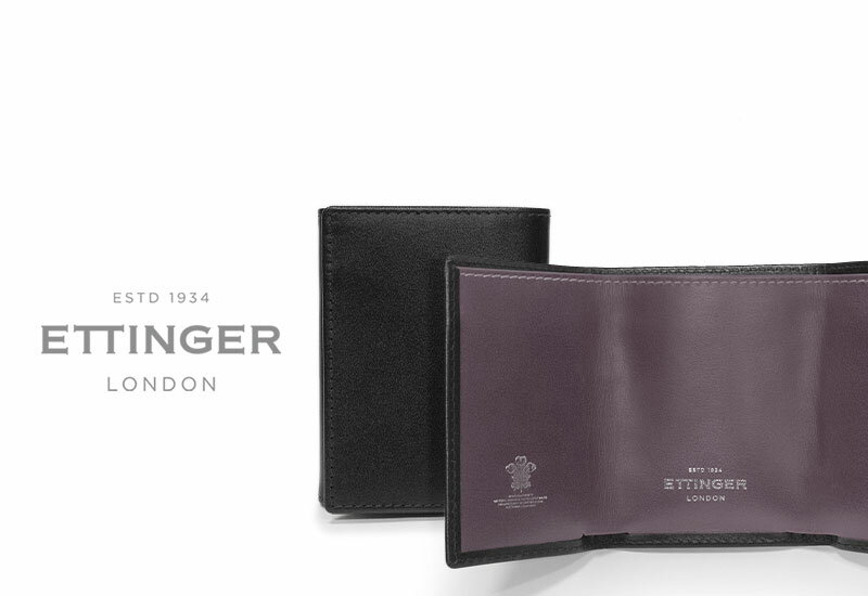 エッティンガー [ETTINGER社公認正規販売店]エッティンガー / ETTINGER ( ST2183EJ ) ■●スターリング・パープルコレクション ロイヤルコレクション 3 FOLD WALLET WITH ZIP 三つ折りウォレット コインパース ( メンズ/レザー/財布/小銭入れ )