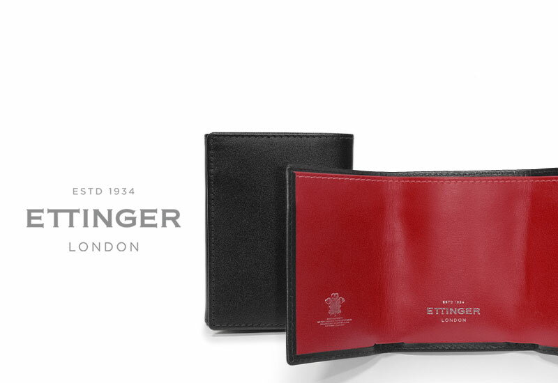 エッティンガー [ETTINGER社公認正規販売店]エッティンガー / ETTINGER ( ST2183EJ ) ■●スターリング・レッドコレクション 3 FOLD WALLET WITH ZIP 三つ折りウォレット コインパース ( メンズ/レザー/財布/小銭入れ ) STERLING RED