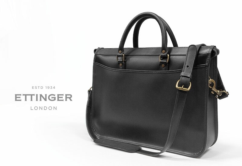 エッティンガー 革バッグ（メンズ） [ETTINGER社公認正規販売店] エッティンガー / ETTINGER ●T-45 MARSTON ( COW ) BLACK マーストン レザーブリーフケース ( 革製鞄/メンズ/ビジネスバッグ/BAG )