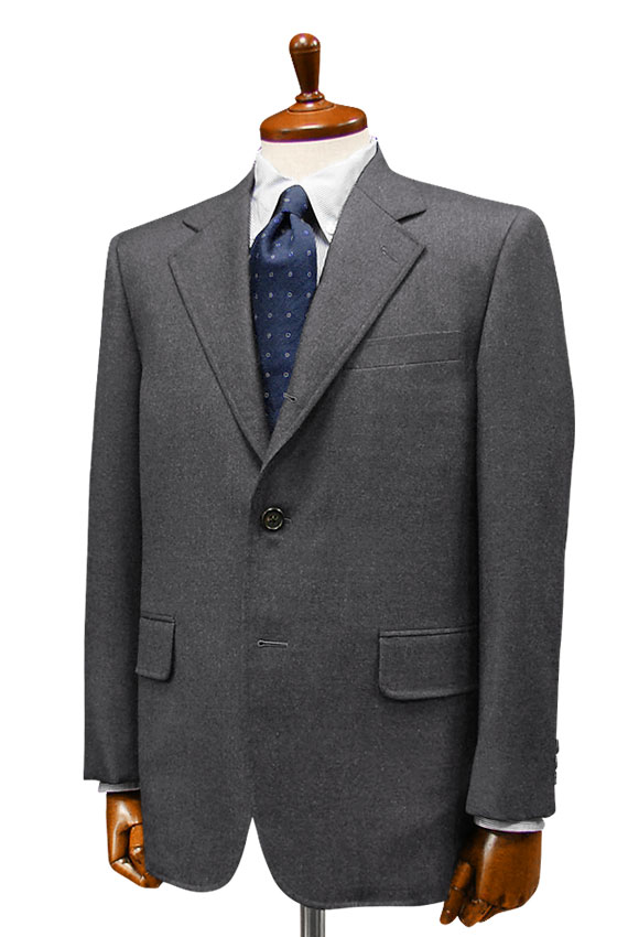 [秋冬] 三ッ釦段返りサキソニー ミディアムグレー アメリカントラッドスーツ [ 51-767 ] トラッドスーツ