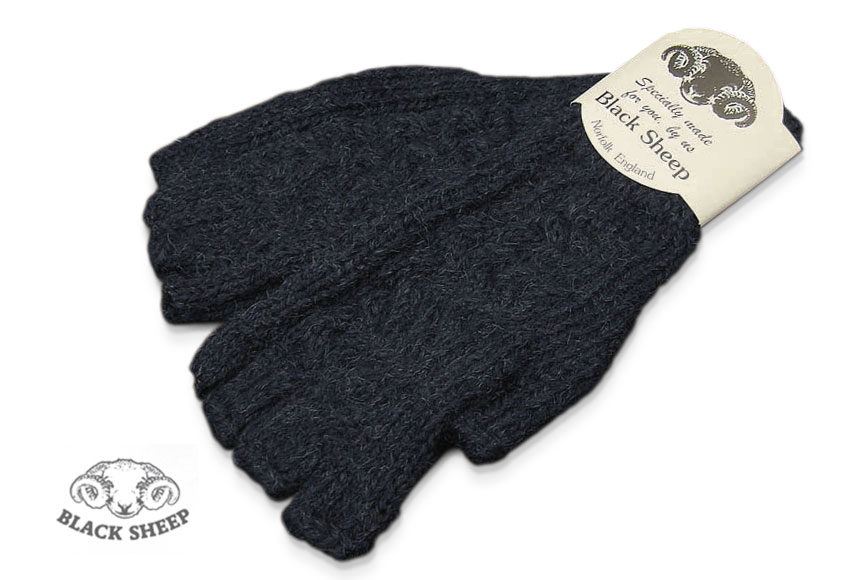 BLACK SHEEP / ブラックシープ ニット手袋 / アラン編みニットグローブ ( NAVY ) SB08 【楽ギフ_包装】