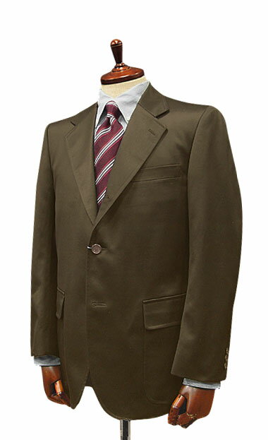 [3シーズン] 3ツ釦段返りダークカーキ色 コットン アメリカントラッドスーツ ( 長綿/Supima Cotton/スーピマコットン ) [ V2444-#25 ] トラッドスーツ