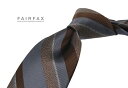■TRAD SALE!【 FAIRFAX / フェアファクス 】グレー×ベージュ×ブラウン×オフホワイトのストライプ柄ネクタイ ( レジメンタルネクタイ ) (...