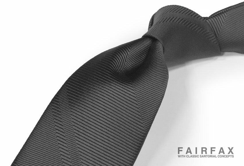 Plain - 【FAIRFAX/フェアファクス】ソリッドタイ無地ネクタイ（グレー ツイル/レップ ヘリンボーン無地）(FTH-06)［195030022 NE3］FAIRFAX最高峰レーベル［RED STAR］「ワンポイントロゴ」クレリックネクタイ【楽ギフ_包装】