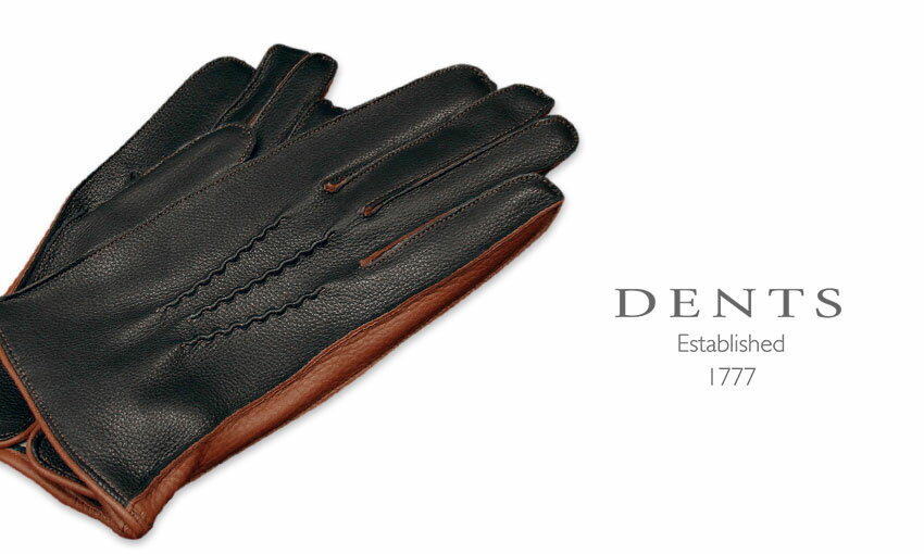 [デンツ社公認販売店]DENTS 手袋 / デンツ手袋 DEERSKIN / ディアスキン ( 鹿革 ) [ BLACK × TOBACCO(HAVANA) ] 15-1016 B/T (B/H) 【..