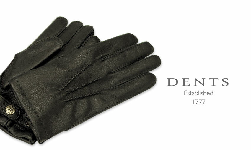 デンツ　手袋（メンズ） [デンツ社公認販売店]DENTS 手袋 / デンツ手袋 DEERSKIN / ディアスキン ( 鹿革 ) [ BLACK / ブラック ] 15-1550 BLACK 【楽ギフ_包装】