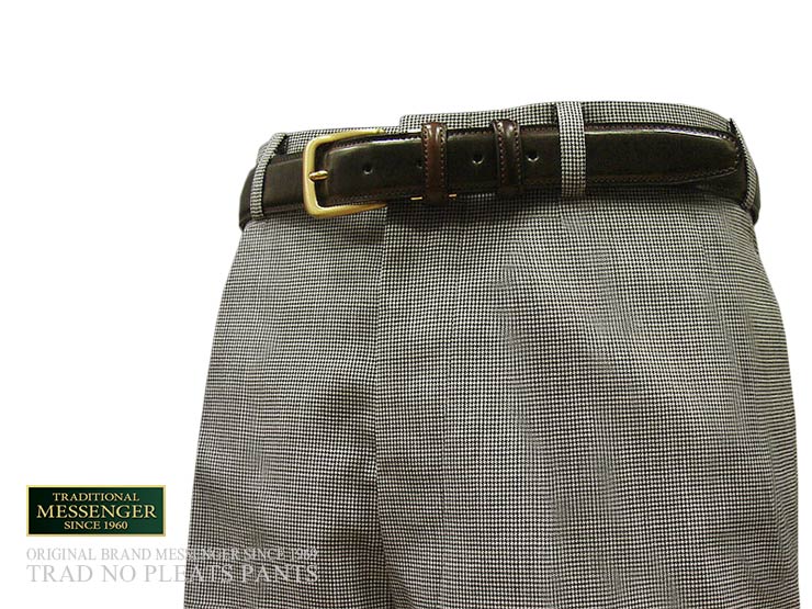 [ 春夏 ] 白黒千鳥パンツ ( ノータックMODEL ) 6000-1 ( スラックス/パンツ/ズボン/ボトム )