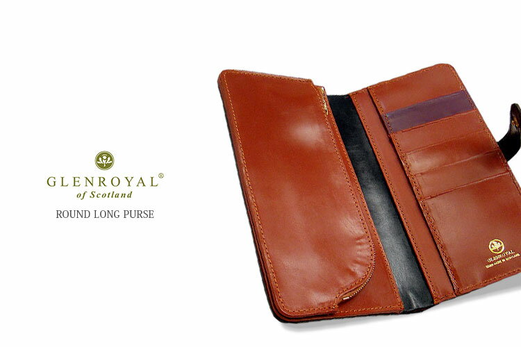 【日本正規輸入代理店商品+メーカー3ヶ月保証あり】グレンロイヤル / GLENROYAL ■ROUND LONG PURSE 03-6178 ●035 ( DARK BLUE×OXFORD TAN×AUBERGINE ) [ 完全限定入荷商品 ] ラウンドファスナー小銭入れ付 ( 長財布 )